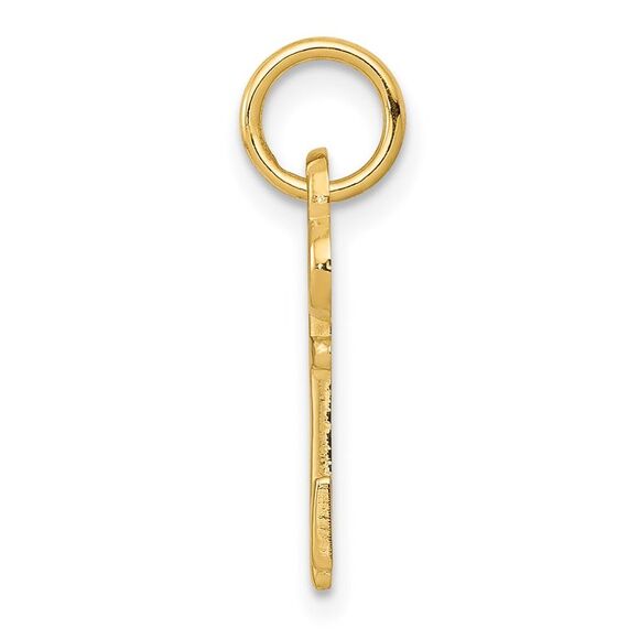 14k Yellow Gold, Hannah Collection, Mini Initial I Shamrock Key Charm - Picture 2 of 6